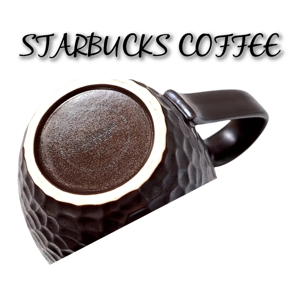 👣 4/$20. Starbucks Black Color with Hammered Textured Accent Mug - Picture 6 of 6